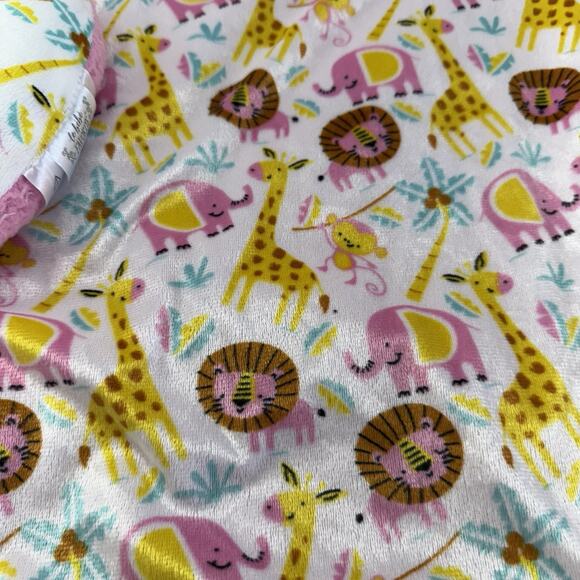 Le Bebe Favorite Baby Security Blanket Lovey Pillow Giraffe Elephant Pink Set - Picture 2 of 4